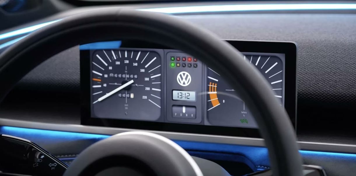 A retro műszeregység lehet a Volkswagen új villanyautójának egyik legjobb részlete