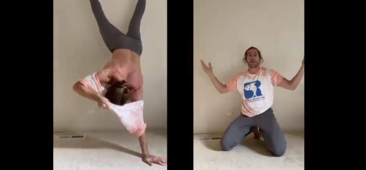 A félmeztelen kézenállás a legújabb őrület az Instagramon