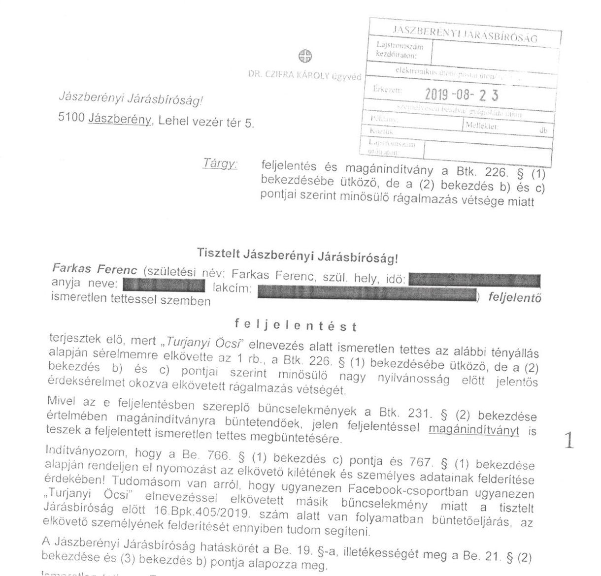 Facebook-komment miatt tett feljelentést Jászapáti fideszes polgármestere
