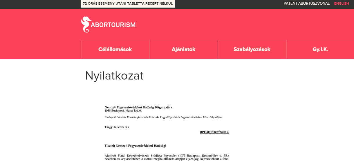 Betiltottak a magyar hatóságok egy abortusszal kapcsolatos weboldalt