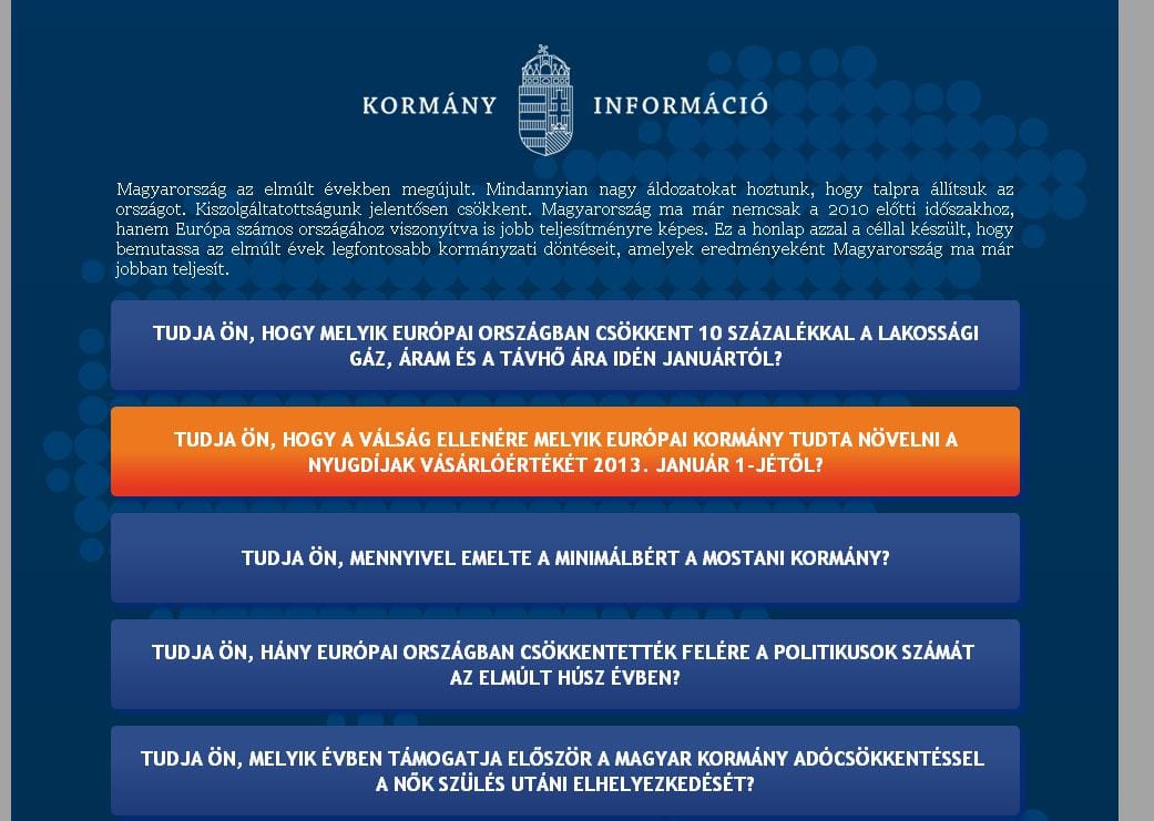 Tesztet imitálva kampányolnak Orbánék