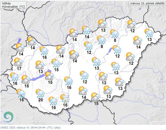 Országszerte esős, felhős időre kell számítanunk