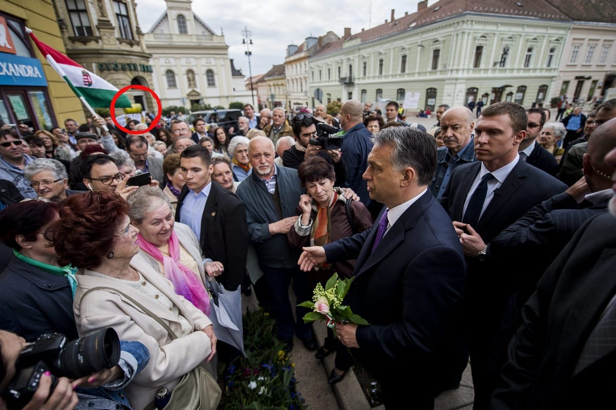 Az MTI kihagyta a dulakodást Orbán pécsi látogatásából (fotók)