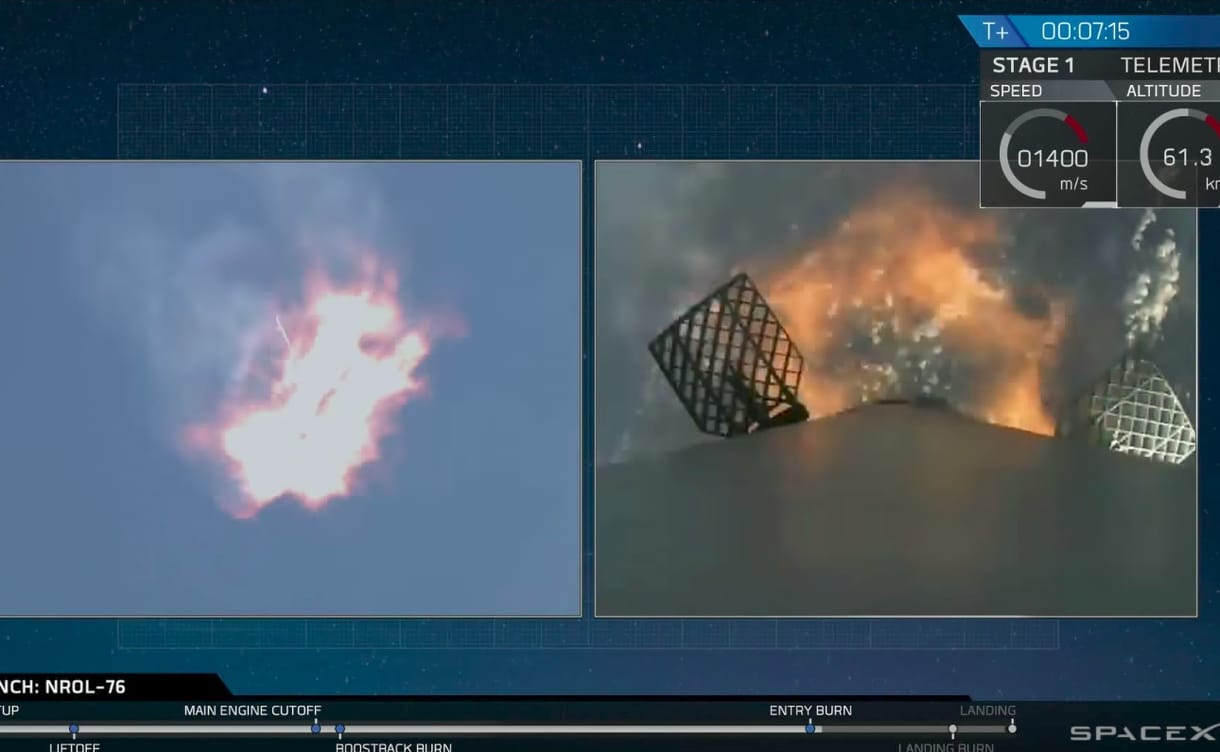 Lélegzetelállító videó készült a SpaceX hordozórakétájának landolásáról