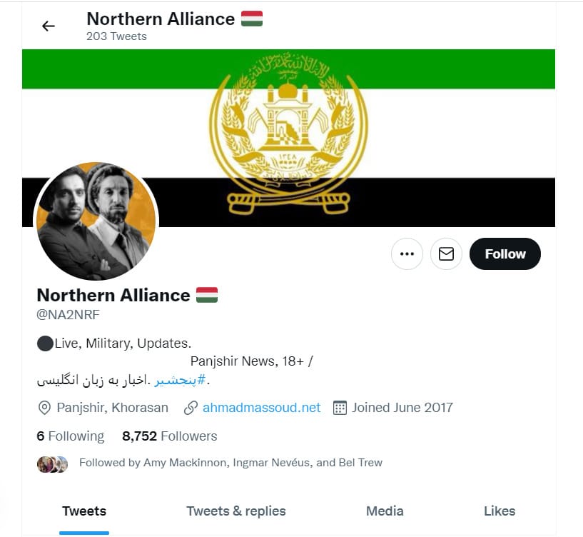 A pandzssíri ellenállók Twitter-oldalán valamiért magyar zászló díszeleg