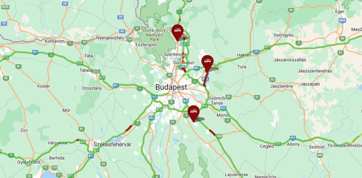 Káosszal indult a kedd, annyi a baleset: az M0-son, az M3-ason és az M31-esen is kilométeres dugók vannak