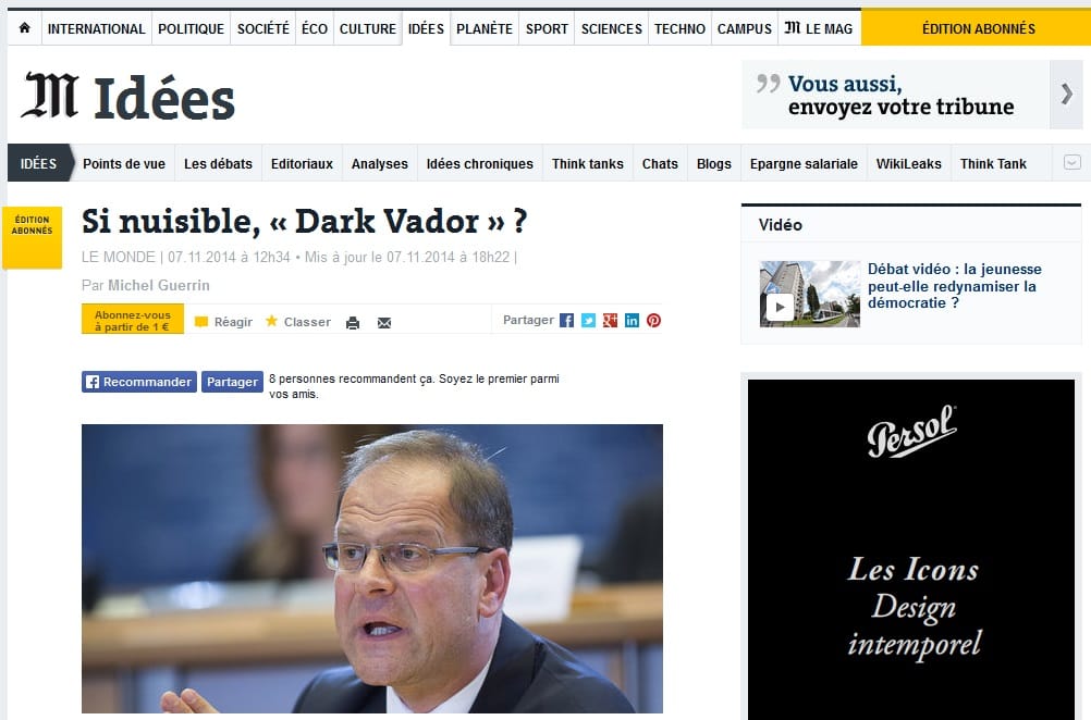 Darth Vaderhez hasonlította Navracsicsot a Le Monde