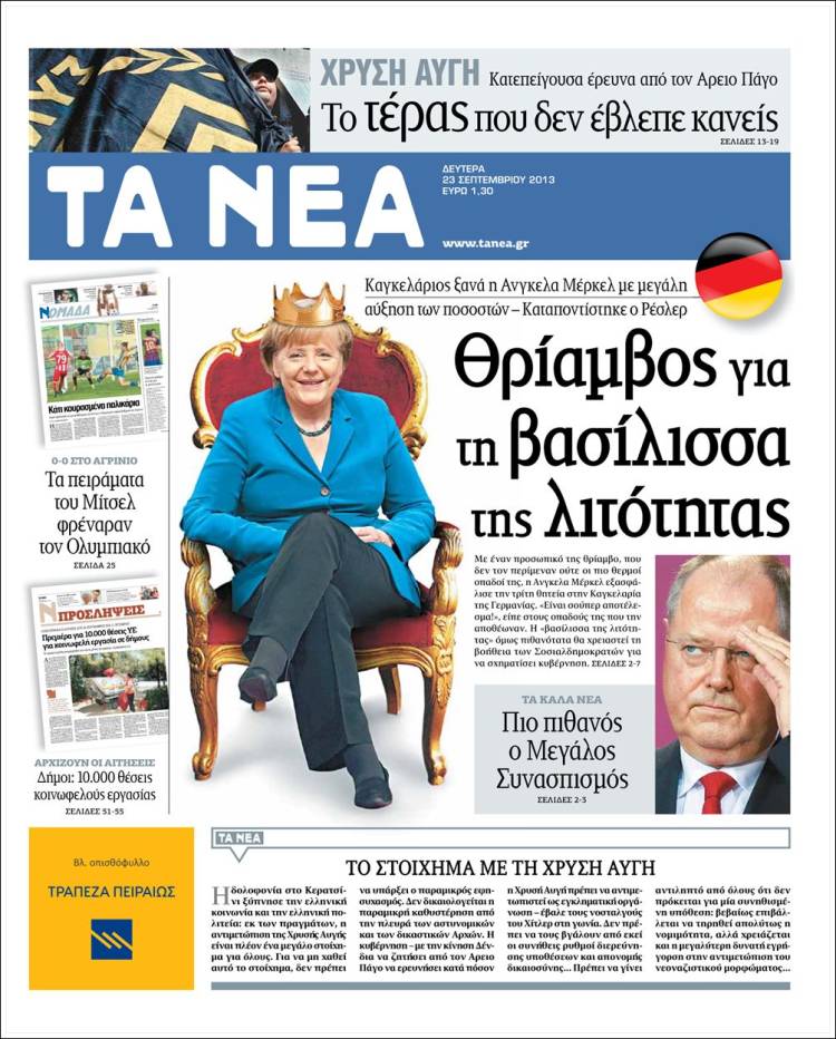 Trónra ültették Merkelt – fotó