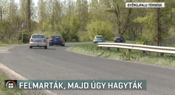 Felmarták az utat Győrújfalunál és úgy hagyják, mert az volt a 