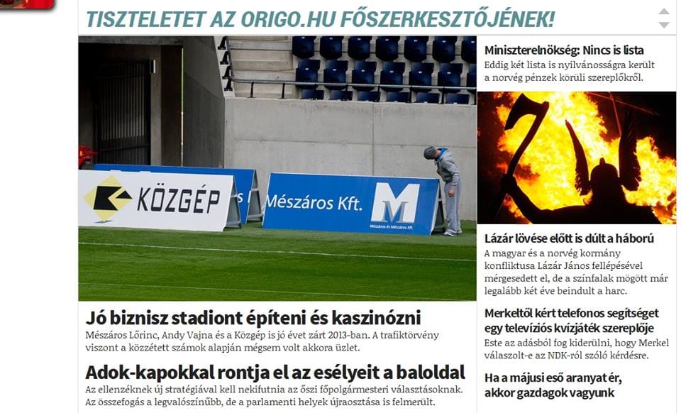 Meghekkelt címlappal tüntetett az Origo kirúgott főszerkesztőjéért