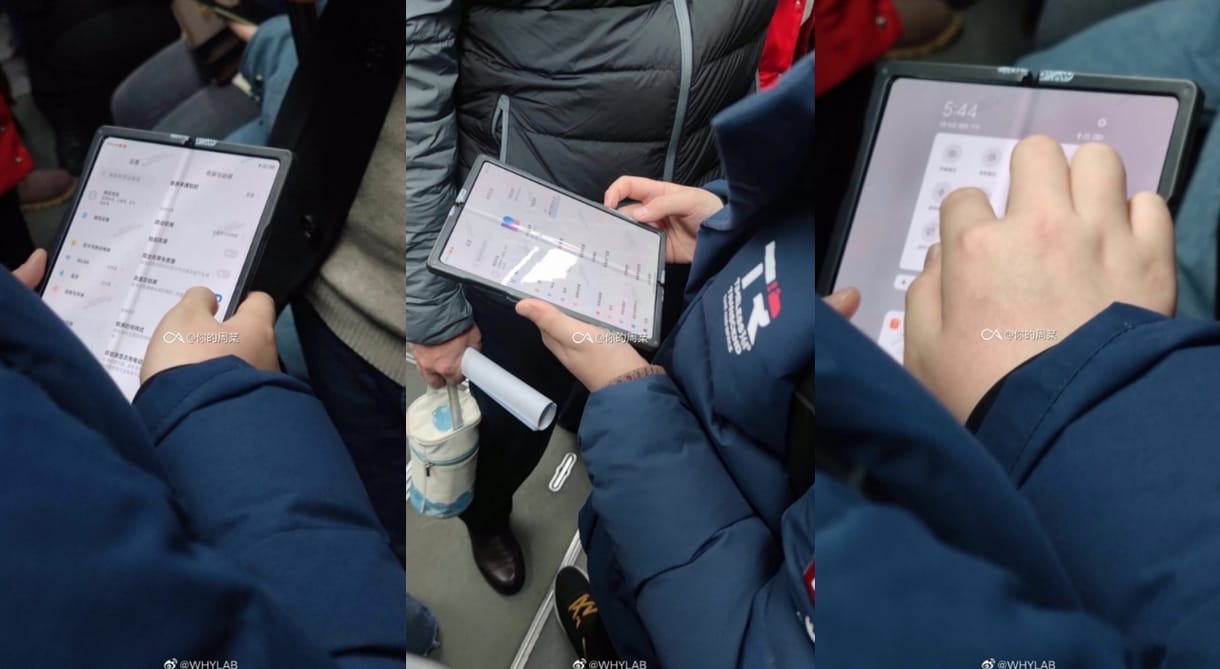 A kínai metrón készült lesifotó a Xiaomi összehajtható okostelefonjáról