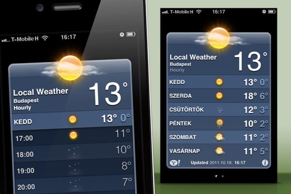 iOS 5 tipp: óránkénti időjárás-előrejelzés
