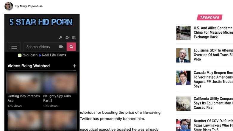 Hardcore pornó jelent meg több nagy híroldal cikkében, de nem a hackerek miatt