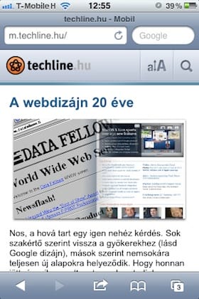 Itt a mobil techline.hu: olvassa a telefonjáról is!