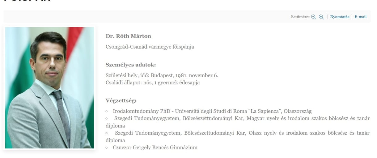 Lemondott a csongrád-csanádi főispán