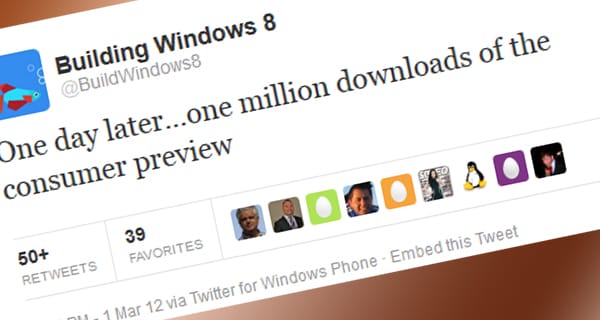 Windows 8 béta - egymillió letöltés egy nap alatt
