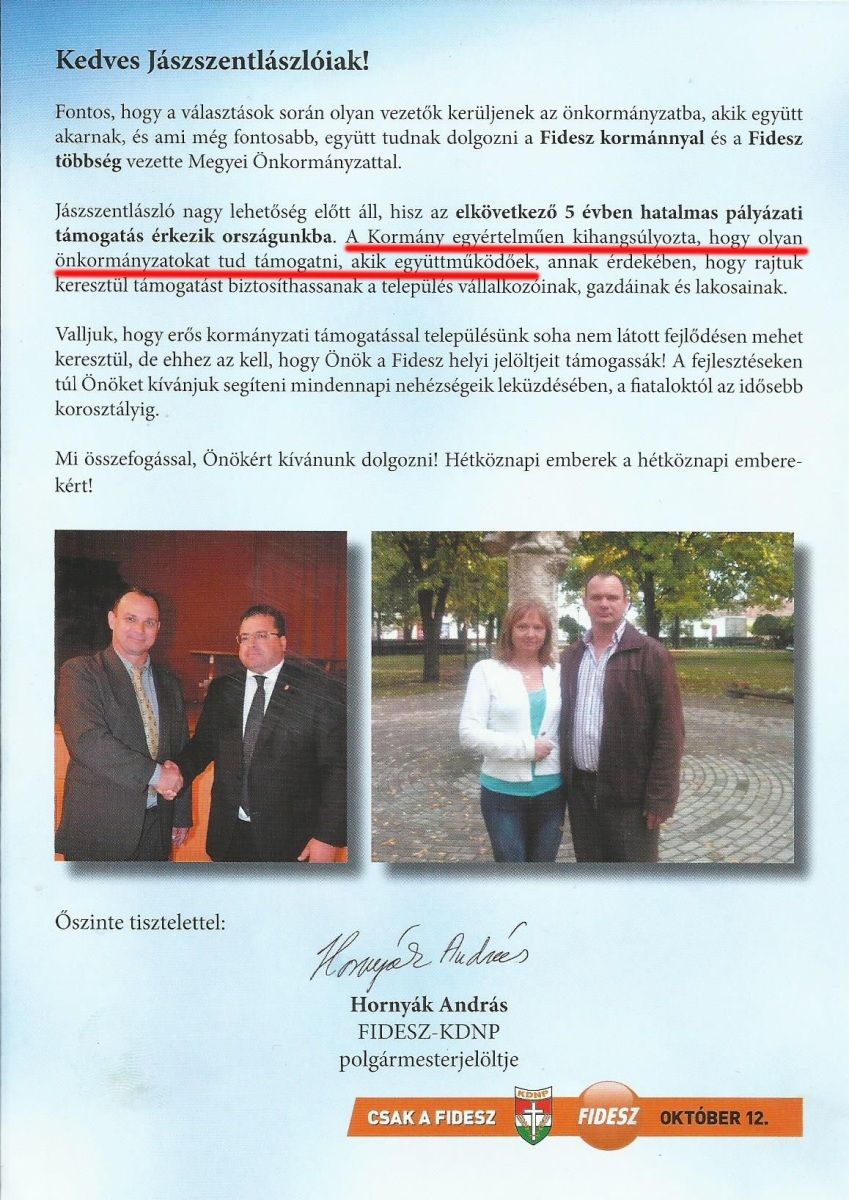 Kósa fenyegetését visszhangozzák a fideszes szórólapok