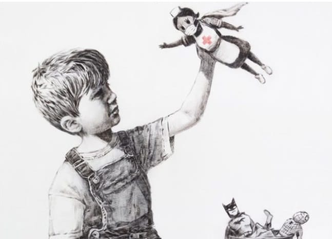 Banksy új szuperhősei az egészségügyi dolgozók
