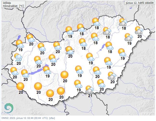Napos, olykor szeles hétfőre számíthatunk