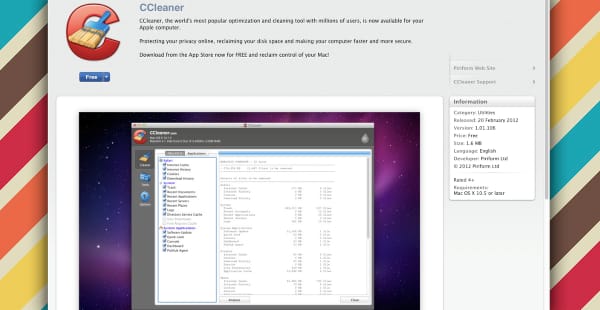 Már a Mac App Store-ból is elérhető a Ccleaner