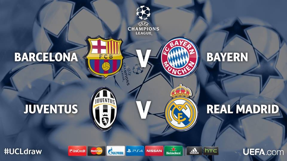 Barca-Bayern, és Juve-Real lesz a BL-elődöntőben