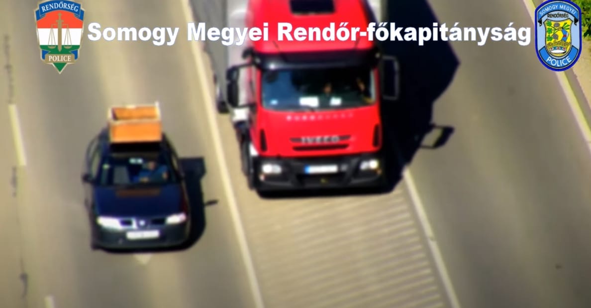 Drónnal buktatták le a szabálytalan sofőröket Kaposváron – videó