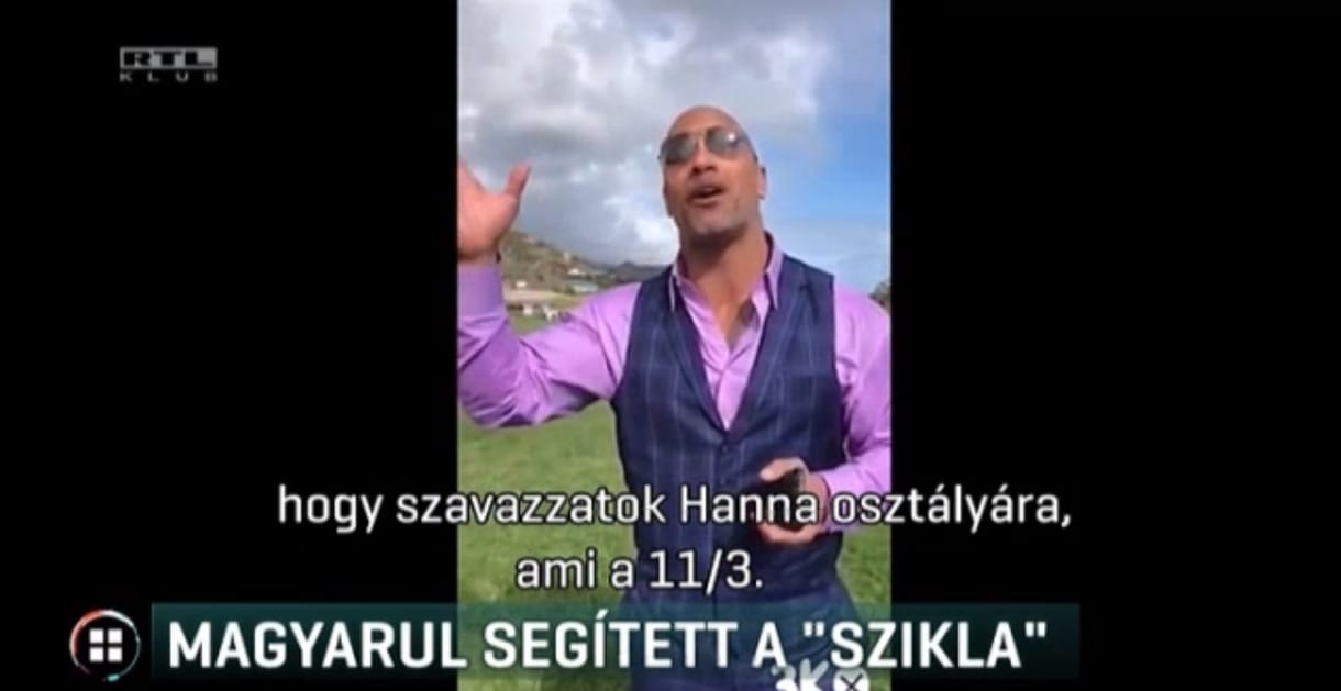 Dwayne Johnson magyarul üzent a miskolci gimiseknek: Szavazzatok Hannára!