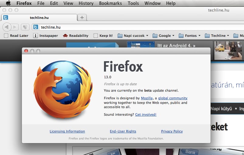 Letölthető a Firefox 13 bétája is