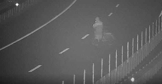 Ittasan kóválygott szemben a forgalommal az M30-ason egy biciklis - videó