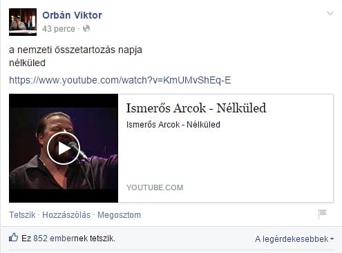 Jobbikos zenekart posztolt Orbán