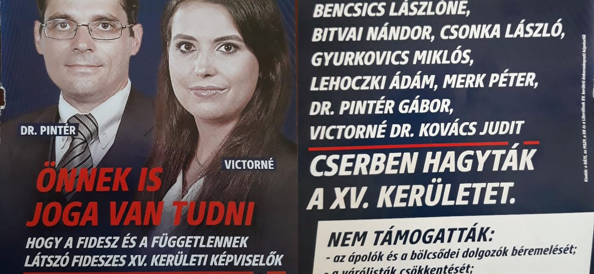 Fideszesekre cserélte Sorost és Junckert új szórólapjain a XV. kerületi ellenzék