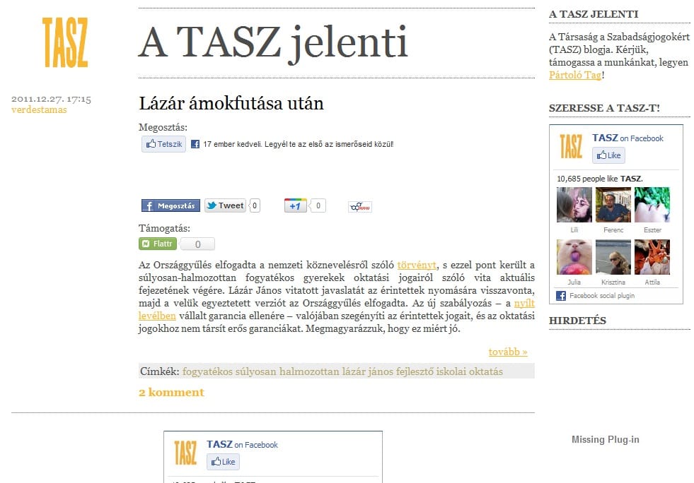 TASZ: A gyógypedagógia helyzete Lázár ámokfutása után