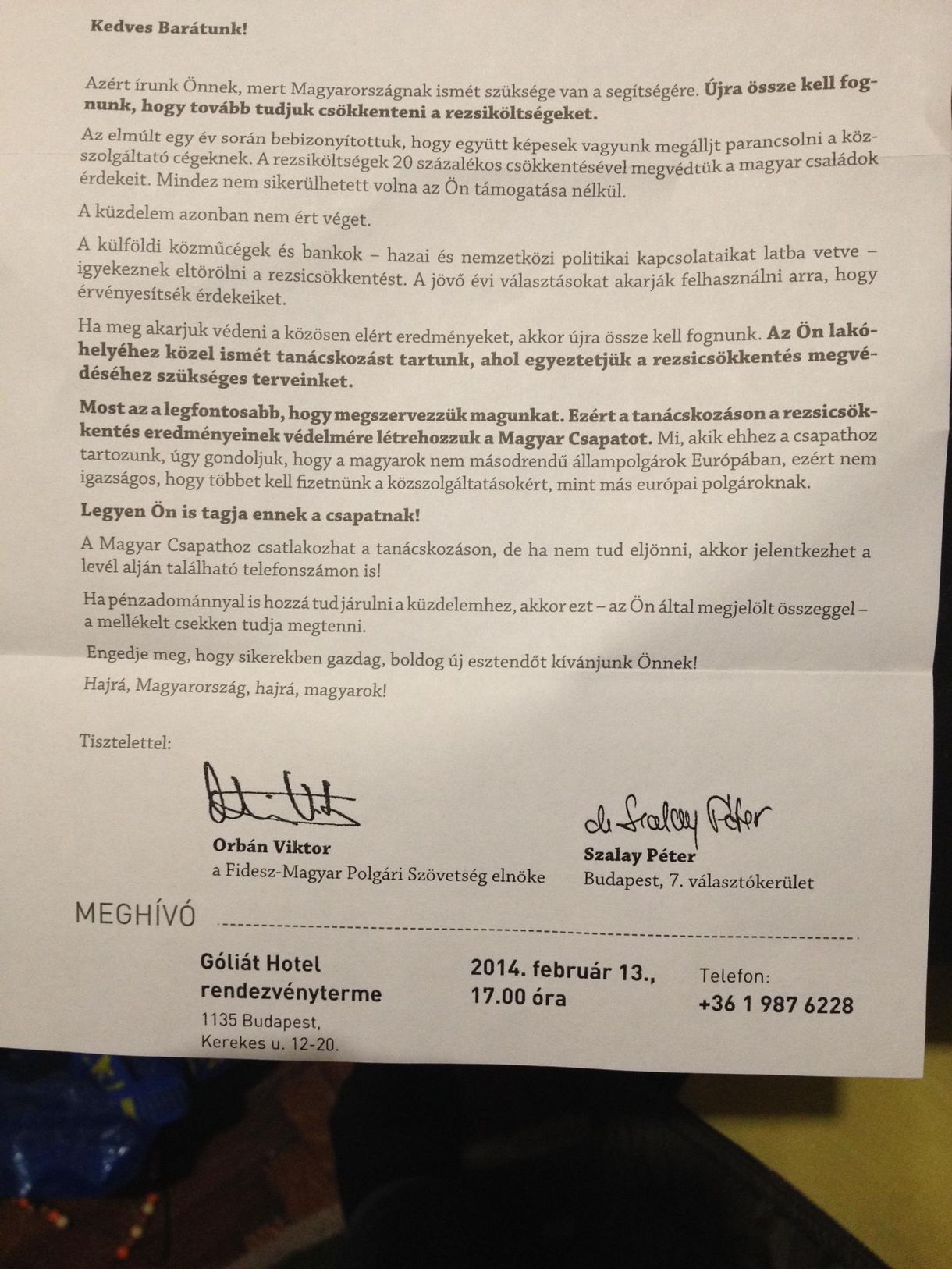 Erős levéllel indította Orbán az évet