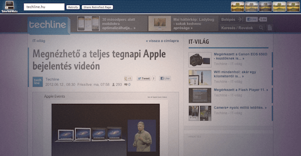 Nézzen weboldalakat múlt századi köntösben!