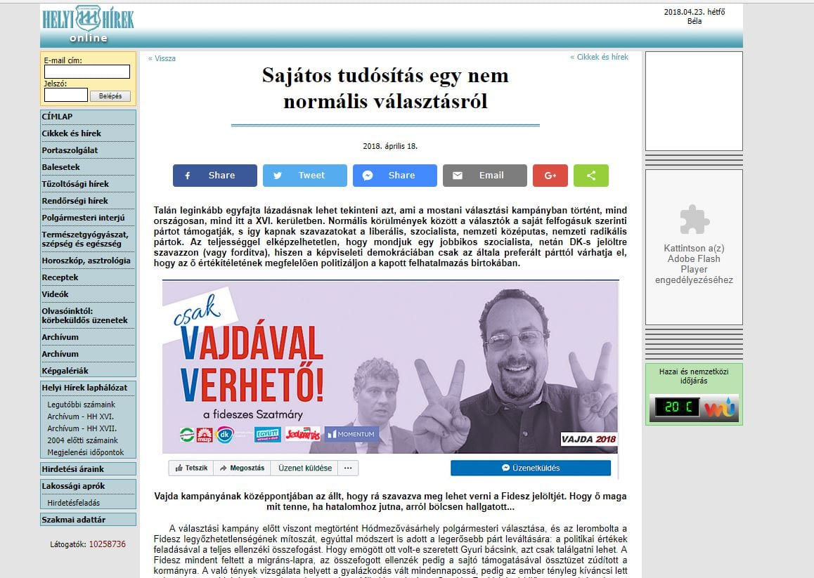 XVI. kerületi lap: Az Együtt politikusa rossz volt az ágyban, mert három lánya van