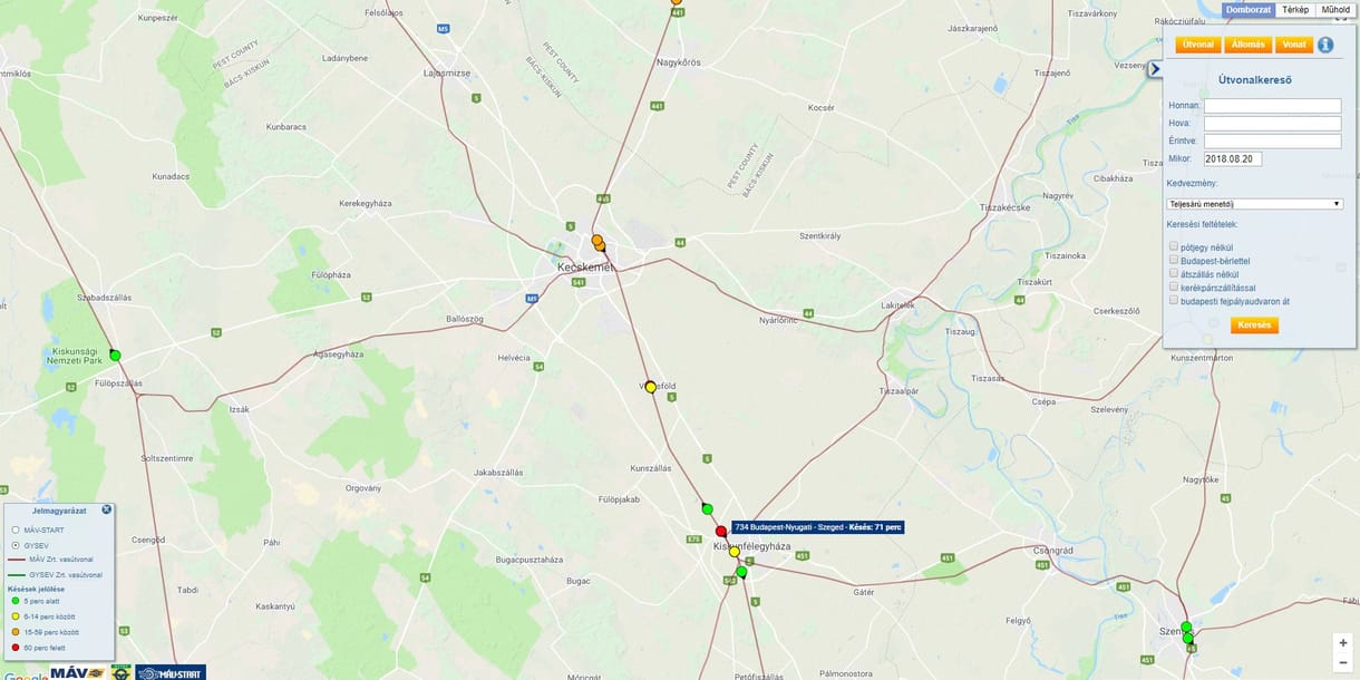 Akár egyórás késések is lehetnek a Kecskemét-Szeged vasútvonalon