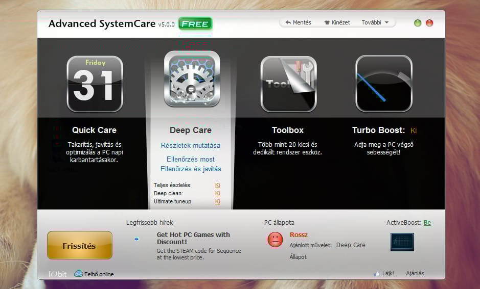 Megjelent az Advanced System Care 5: turbózzuk fel a Windowst!