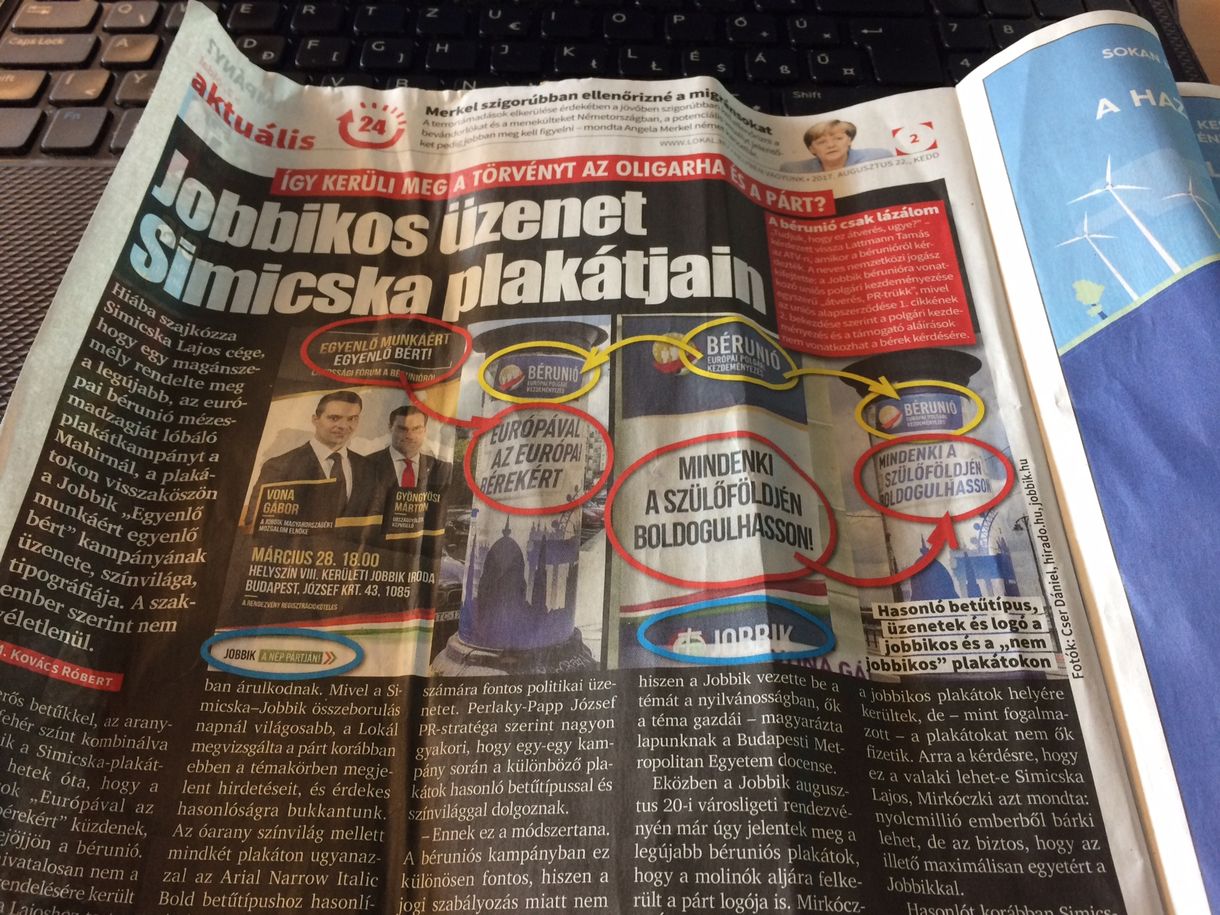 Őrületes oknyomozással leplezte le a Lokál, hogy ki áll a béruniós plakátok mögött