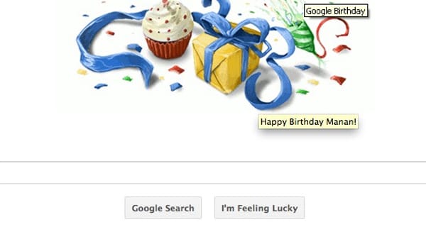Személyre szabott szülinapi Google Doodle