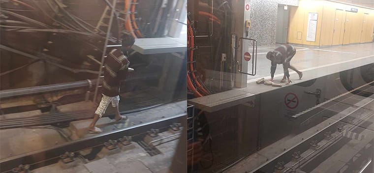 Lefotózták, ahogyan a Pöttyös utcai metróalagútban sétál egy alak