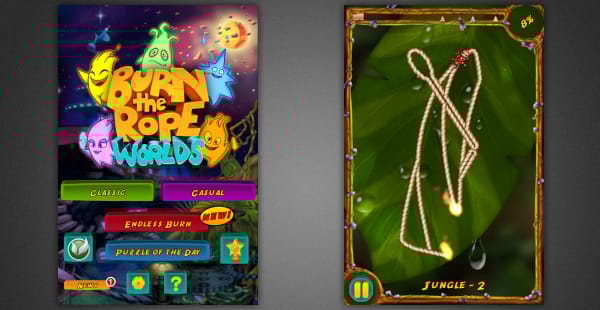 Ma ingyen az App Store-ban: Burn the Rope Worlds