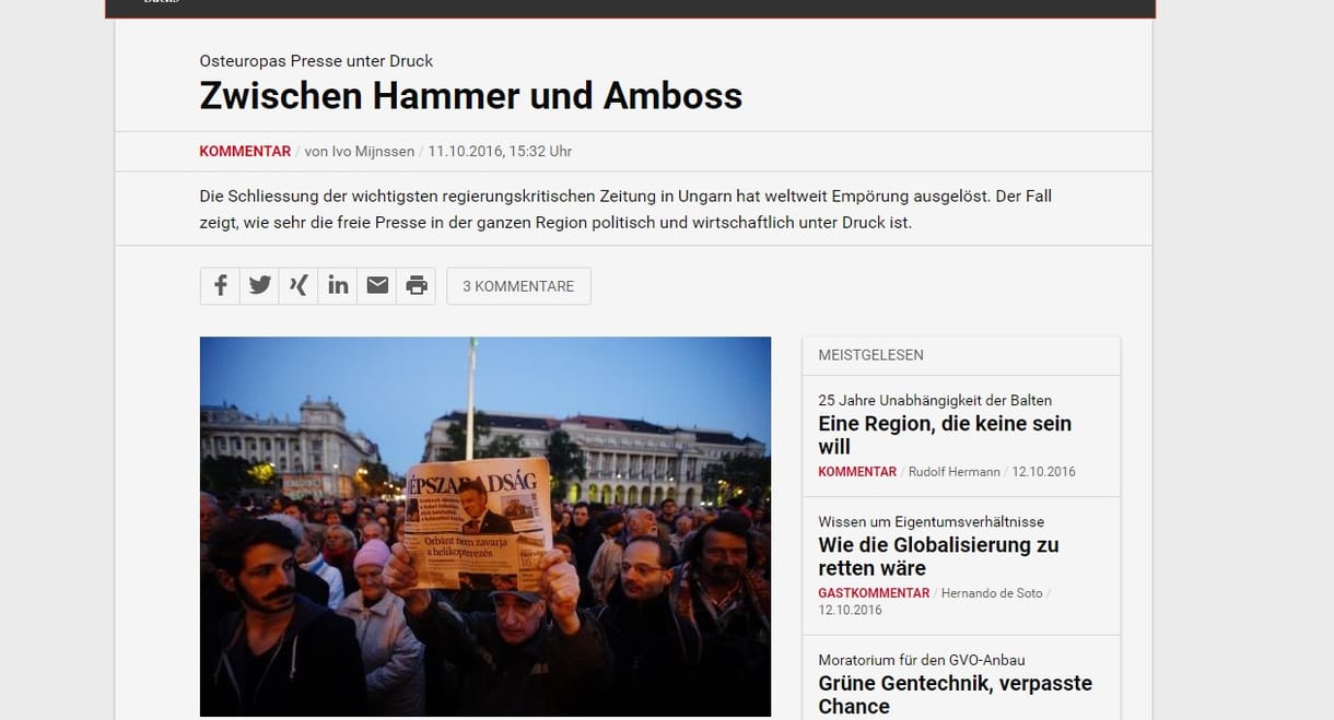 Neue Zürcher Zeitung: ezért kellett bezáratni a Népszabadságot