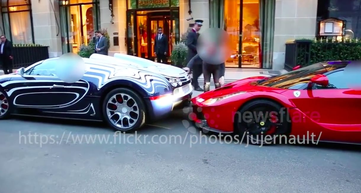 Velük is megtörténhet: ilyen, amikor egy Bugattival tolatnak egy Ferrariba – videó