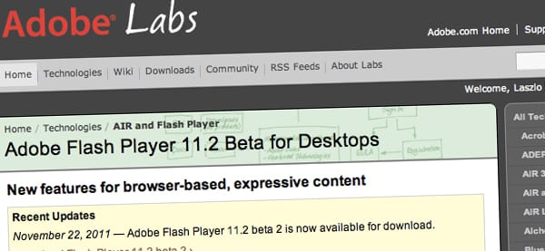 Letölthető a Flash Player 11.2 beta 2 és az Adobe AIR 3.2 beta 2 is!