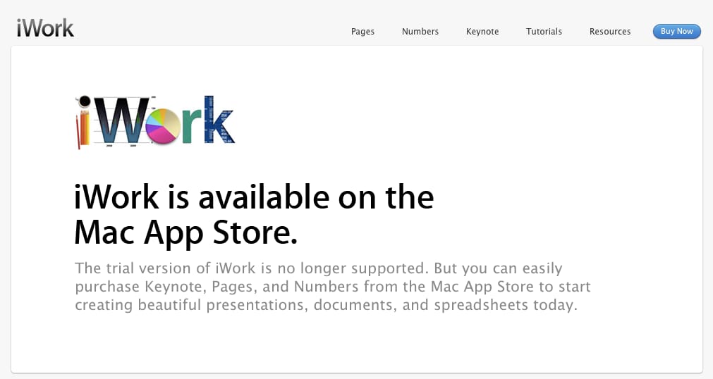 Eltüntette az Apple az iWork és az Aperture próbaverzióit