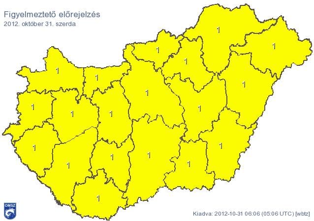 Figyelmeztetést adtak ki az egész országra