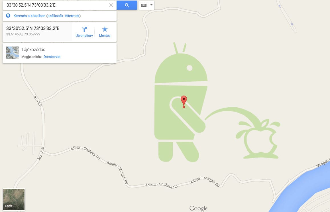 Apple-alázó kép van elrejtve a Google Mapsen