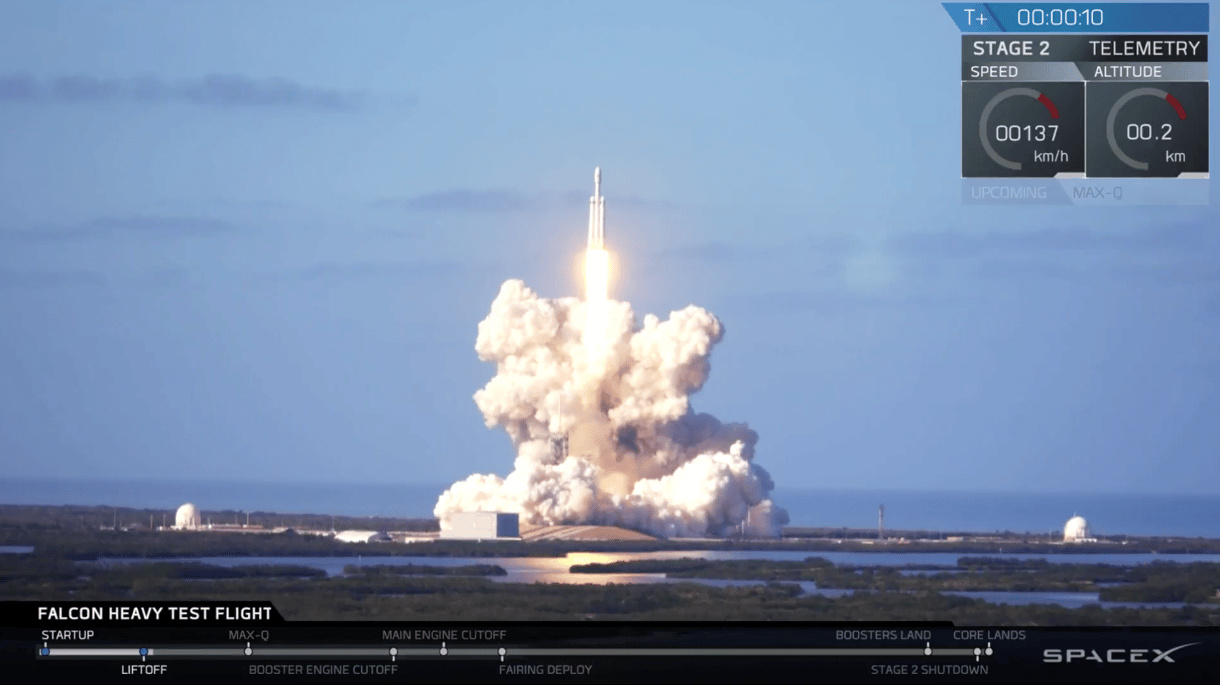 35 perc történelem: itt végignézheti a SpaceX Falcon Heavy rakéta fellövését