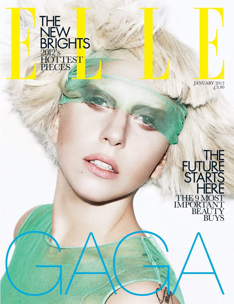 Lady GaGa a januári Elle UK címlapján