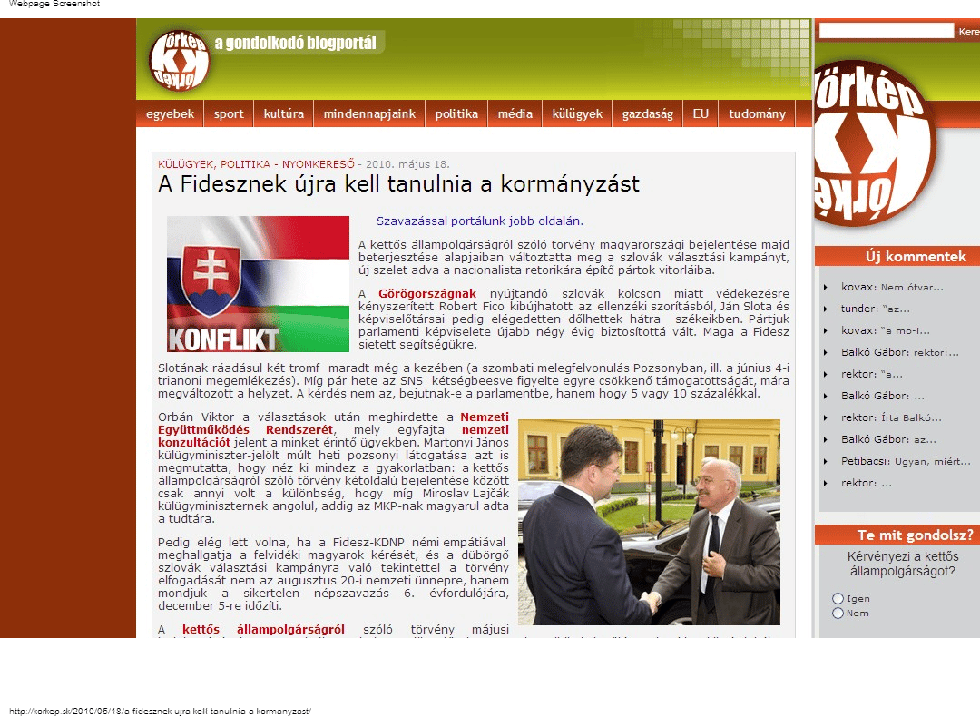 Orbán figyelmen kívül hagyta a szlovákiai magyarok érdekeit? 